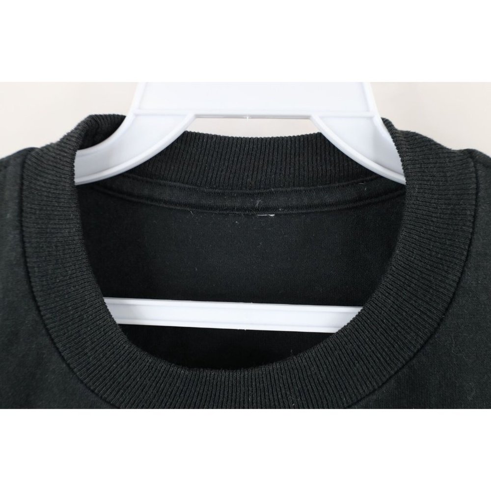 Vintage 90s Streetwear Mens Size Medium Faded Blank Short Sleeve T-Shirt Black - Picture 4 of 7
